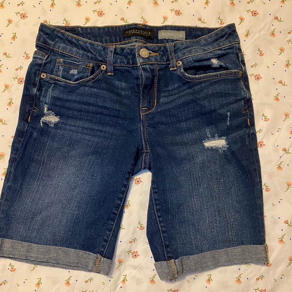Aeropostale Bermuda Boyfriend Jean Shorts